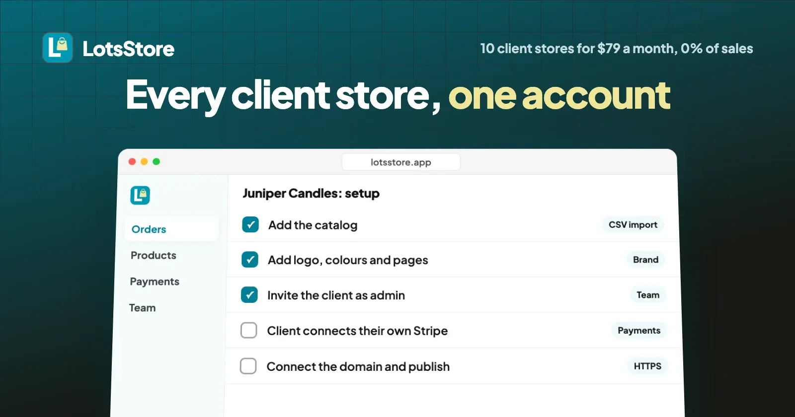 LotsStore for Agencies: Run Every Client Store From One Account